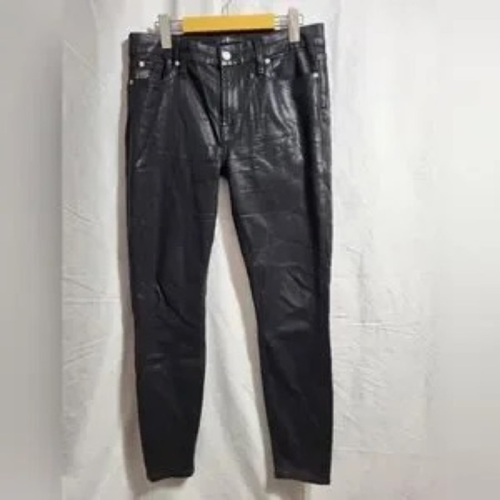 John Varvatos Black Faux Leather Skinny Jeans